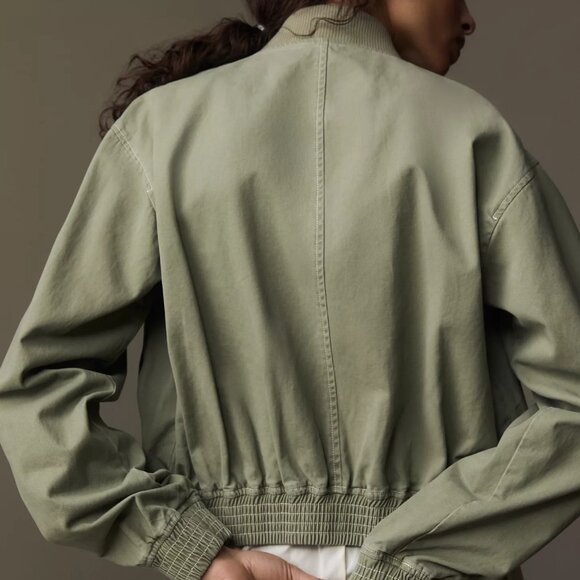 Anthropologie Pilcro Canvas Cropped Bomber Jacket - Picture 5 of 16